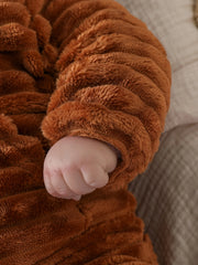 2Pcs Baby Boys Fall/Winter Long Sleeve 1-3Y fleece Solid Suit Warm Hoodie Cute Outdoor Wear Set