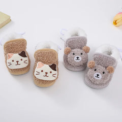 Winter Snow Baby Boots Newborn Toddler Warm Boots Winter First Walkers Baby Girls Boys Shoes Soft Sole Cute Cartoon Snow Booties