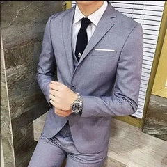 Men's Casual Suit Three-Piece Set Slimming Western-Style Clothes Professional Business Attire For Youth Student Korean Version