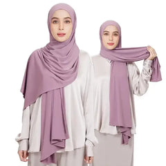 Premium Jersey Instant Hijab Good Stitch Stretchy Jersey Scarf Malaysia Wraps Plain Muslim Turban Headband Shawls Supplier