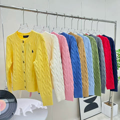 Classic Luxury Brand Women Men Pashm Cardigan Fashion British RALPH LAUREN Knit Single-Breasted Sweater