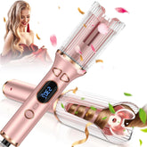 Automatic Curling Iron,Auto Rotating Wave Curling Iron Hot Tools ONE-KEY AUTOMATIC CURL No Skill Need! Dual Voltage Hair Curler