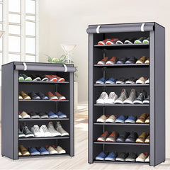 6-10 Tier Multi-Layer Shoe Cabinet with Dust-Proof Rolling Shutter Door, Easy to Assemble