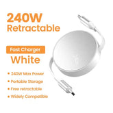 PD 240W USB-C to USB-C Retractable Fast Charging Type-C Data Cable Mobile Phone Charging Wire Suitable for iPhone Samsung Huawei