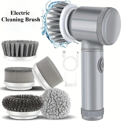 Electric Spin Scrubber Cordless Spin Scrubber with 5 Replaceable Brush Heads and Adjustable Extension Handle