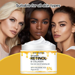 YOUNGCOME A moisturizing and moisturizing face cream containing collagen and retinol,Smoothes wrinklesSkin looks visibly younger