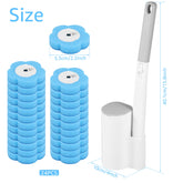 Disposable Toilet Brush with Extended Handle Bathroom Toilet Brush Holder Cleaning Kit Replacement Head 360° Deep Clean 18-36Pcs