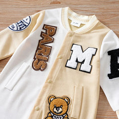 Baby Cartoon Jumpsuit Spring And Autumn Long Sleeved Clothes Baseball Clothes Trendy And Handsome Baby Clothes