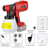 1000ML Cordless Electric Spray Gun Paint Sprayer Auto Furniture Steel Coating Airbrush Power Tool for Milwaukee 18V-20V Battery