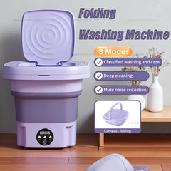 8L Portable Foldable Small Washing Machine With Spin Dryer Home Washing Machine Set Suitable For Socks And Underwear Dormitory