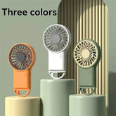Foldable Handheld Desktop USB Rechargeable Mini Fan Cartoon Design with Hook for Mountaineering Outdoor Home Office use