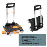 Aluminum Alloy Folding Shopping Cart Portable Lightweight Trolley Pull Rod Wheels Grocery Hauler Market Cart Home Use
