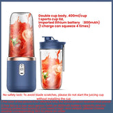 HOMEFISH 1PCS Juice Extractor Portable Rechargeable Small Juice Cup Home and Outdoor Multifunctional Juice Mixing 2Cups