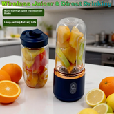 Double Cup Portable Blender USB Juicer Fruit Mixer for Smoothies Milkshakes and Juices Compact Food Processor Orange Juicer