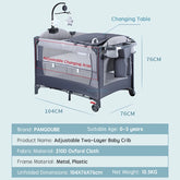 PANGDUBE Multifunctional Baby Crib 0 to 3 Years Old Newborn Baby Bed 104*76cm Cribs with Changing Table,Playpen,Co-sleeping Bed