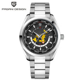 World time GMT Zone Map Men's Watches Automatic Watch For Men Mechanical Waterproof Wristwatch