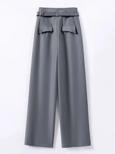 Female Formal Straight Suit Pants Women Office High Waist Wide Leg Pantalones With Belt Spring Fall Korean Casual Loose Calca