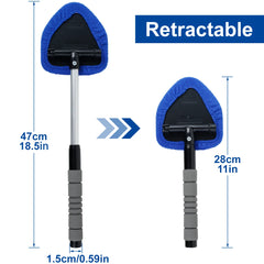 Window Scraping Mist Eliminator Microfiber Car Window Cleaner Telescopic Windshield Cleaning Tools Auto Accessories