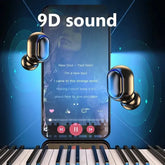 Wireless Headphones Bluetooth Earphone Music Sport Headset Waterproof Mic Led Display Earphone for All Smartphone