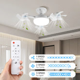 Led Ceiling Fan Lights for Living Room Remote Control Dimming 3 Colors Kitchen Lamp 3-Speed Drone Fan Lamps