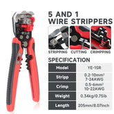Wire Stripper Tools Multitool Pliers YES-1R Automatic 5 In1 Stripping Cutter Crimping Cable Wire Electrician Repair Tools