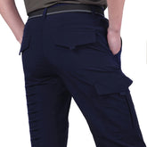 Men Waterproof Work Cargo Long Pants with Pockets Loose Trousers Many Pockets