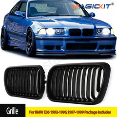 For BMW 318i 323i 325i 320i 328i 1997 1998 1999 Matte Black ABS E36 Grille Front Replacement Hood Kidney Grill