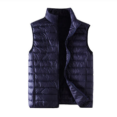 Royal Blue Lightweight Down Vest for Men, Navy Blue/Army Green 50 Standard White Duck Down Waistcoat