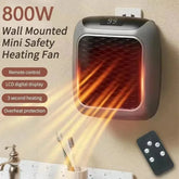 800W Mini Heater for Home Small Bathroom Heating Fans Wall Mounted PTC Ceramic with Remote Control Household