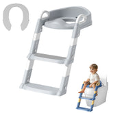 Potty Training Seat With Step Stool Ladder Folding Toilet Seat Backrest Training Chair For Baby Kids Portable Children's Pot