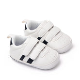 White Baby Shoes Boy Girl Double Slash Casual Sneakers Anti-slip Infant Kids Sport First Walkers