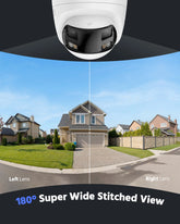 Smart Home 180° 8MP DUO POE Dual Lens Wide View Outdoor Video POE Camera,4K AI Human Detect,8MP Security CCTV Camera