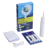 NEW Smart Round Rotating Electric Toothbrush for Adults 5 Cleaning Mode USB Rechargeable with 4 Replacement Heads Timed reminder