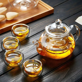 400ml-1600ml Filterable Heat-resistant Thickened Glass Teapot High Borosilicate Glass Flower Tea Pot Heatable Glass Tea