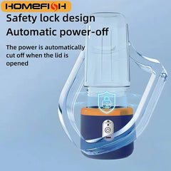 HOMEFISH 1PCS Juice Extractor Portable Rechargeable Small Juice Cup Home and Outdoor Multifunctional Juice Mixing 2Cups