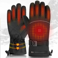 Electric Heated Gloves Winter Skiing Gloves Waterproof Heated Gloves Touch Screen Motorbike Racing Riding Gloves