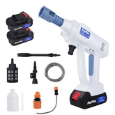 Rechargeable jet washer, portable high-pressure car wash, 6-in-1 nozzle, for garden, windows, cars and motorbikes
