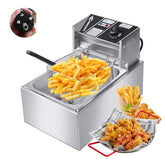 6L Electric Deep Fryer 2500W Stainless Steel Commercial Electric Fryer Household Chips Frying Pan French Fries Making Machine