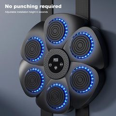Music Boxing Machine Music Boxing Puncher Wall Mounted Boxing Training Punching Equipment RGB Light with Gloves for Home Workout