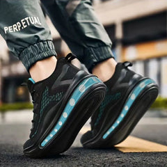 Spring and Autumn New Men's Casual Air Cushion Running Shoes Lightweight Mesh Casual Shoes Anti-Slip Shock Absorbing Sports Shoe