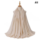 Cotton Hijabs For Woman Long Bronzing Muslim Women Floral Long Hijabs Islam Head Scarves Headband Turban Headwrap