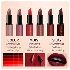 Velvet matte lipstick set, waterproof long-lasting non-stick cup nude lip gloss set 6PCS/set