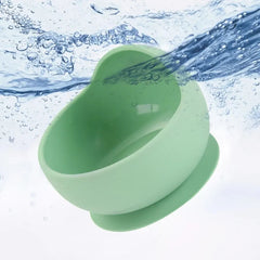 High Quality Spill-Proof Silicone Feeding Bowl Baby Dishes Kid Dinner Spoon Food Grade Silicone Baby Silicone Tableware