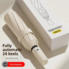 Umbrella Women's Rain and Weather Thickened Sunscreen UV Protection Automatic Parasol Folding Portable