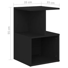 35cm Small Nightstand Bedside Coffee Sofa Tea Table For Bedroom Simple Plywood 3 Layers Black Storage Cabinet Furniture