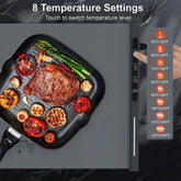 Electric Warming Tray Food Warmer Mat with 8 Tem Setting Foldable Fast Full Surface Heating Plate Electric Food Warming Tray