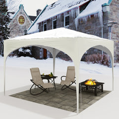 Waterproof Collapsible Canopy 3x3m Garden Gazebo Party Tent Pop-Up Pavilion with Semicircle Roof for Outdoor Market