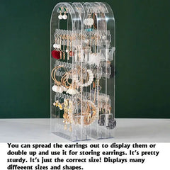 Earring Holder Organizer Jewelry Organiser Stand Foldable Screen Necklace Rack Multi-Purpose Dressing Tablet Jewelry Holder