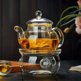 400ml-1600ml Filterable Heat-resistant Thickened Glass Teapot High Borosilicate Glass Flower Tea Pot Heatable Glass Tea