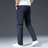 BROWON 2025 Male Trousers Summer New Nylon Solid Color Straight Mid Loose Full Length Smart Casual Pants Work Pants